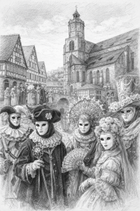 Bleistiftzeichnung Halla Venezia Schwäbisch Hall