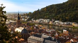 Heidelberg Natur- Architekturfotografie Heidelberg Stadtbild mit Neckar und Heidelberger Schloss