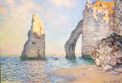 Städel Museum - Monet - Monets Küste Die Entdeckung von Étretat Mai 2026 Ein impressionistisches Gemälde von Claude Monet, das die Felsen von Étretat darstellt Städel Museum - Monet - Monets Küste Die Entdeckung von Étretat Mai 2026 Claude Monet Impressionismus Malerei der Felsen von Étretat am Meer