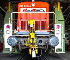 Museumseisenbahn Hanau e. V. Bahnbetriebswerk, Heideäcker 1, 63457 Hanau Fotos von Aloys Peter Trenz KonRail Güterlokomotive in einem Wartungsschuppen